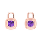 Nova diamond set earrings attachments set with a cushion shaped Amethyst Gardiner Brothers
