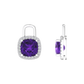 Nova diamond set earrings attachments set with a cushion shaped Amethyst Gardiner Brothers