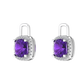Nova diamond set earrings attachments set with a cushion shaped Amethyst Gardiner Brothers