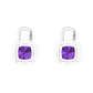 Nova diamond set earrings attachments set with a cushion shaped Amethyst Gardiner Brothers