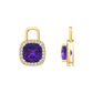 Nova diamond set earrings attachments set with a cushion shaped Amethyst Gardiner Brothers
