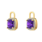 Nova diamond set earrings attachments set with a cushion shaped Amethyst Gardiner Brothers