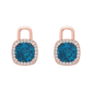 Nova diamond set earrings attachments set with a cushion shaped London Blue Topaz Gardiner Brothers Rose Gold