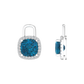 Nova diamond set earrings attachments set with a cushion shaped London Blue Topaz Gardiner Brothers