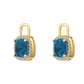 Nova diamond set earrings attachments set with a cushion shaped London Blue Topaz Gardiner Brothers