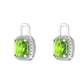 Nova diamond set earrings attachments set with a cushion shaped Peridot Gardiner Brothers