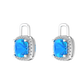 Nova diamond set earrings attachments set with a cushion shaped Swiss Blue Topaz Gardiner Brothers