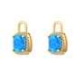 Nova diamond set earrings attachments set with a cushion shaped Swiss Blue Topaz Gardiner Brothers