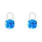 Nova earring attachments in a plain bezel setting with cushion shaped Swiss Blue Topaz Gardiner Brothers