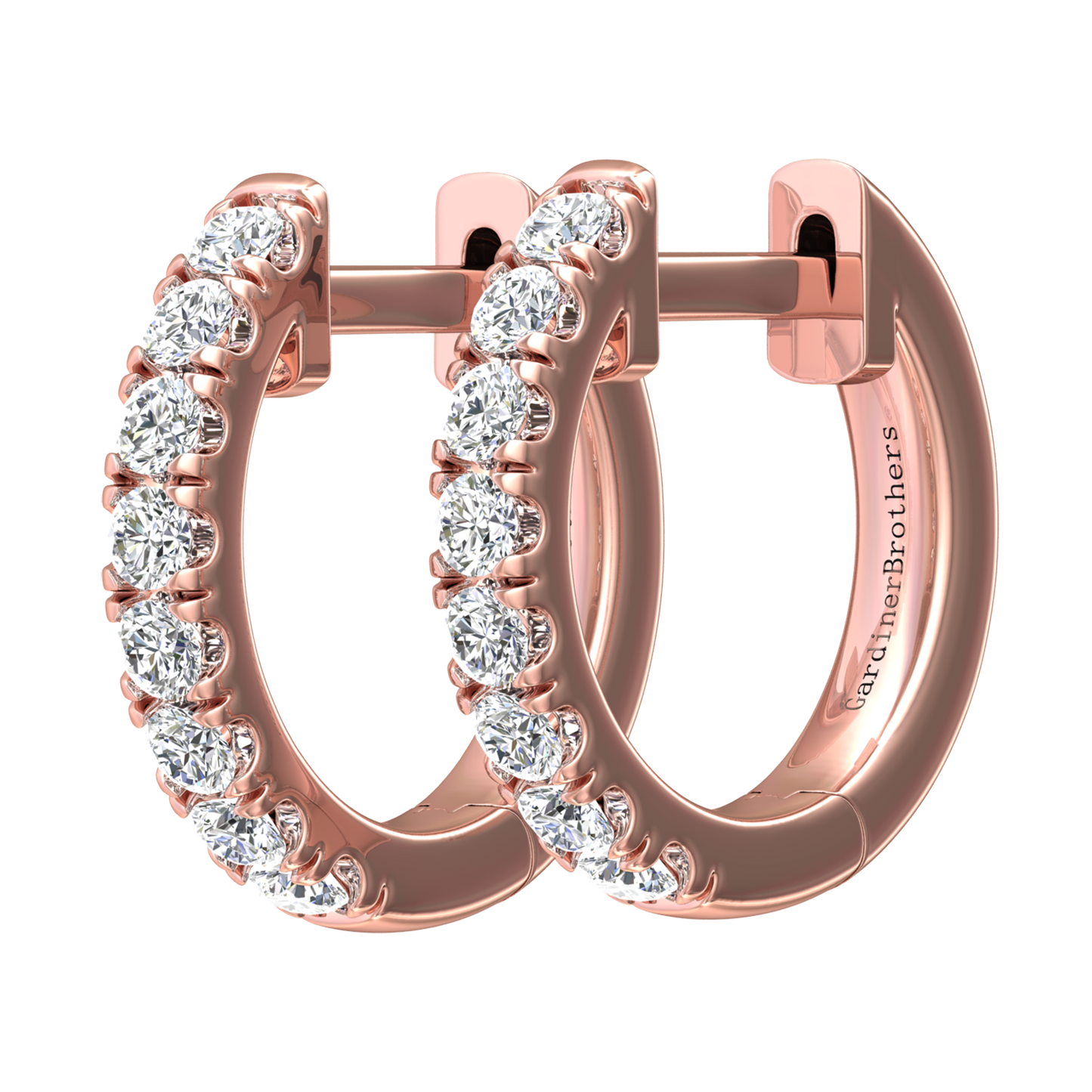Nova diamond set hoop earrings Gardiner Brothers 12mm - 0.29cts Rose Gold