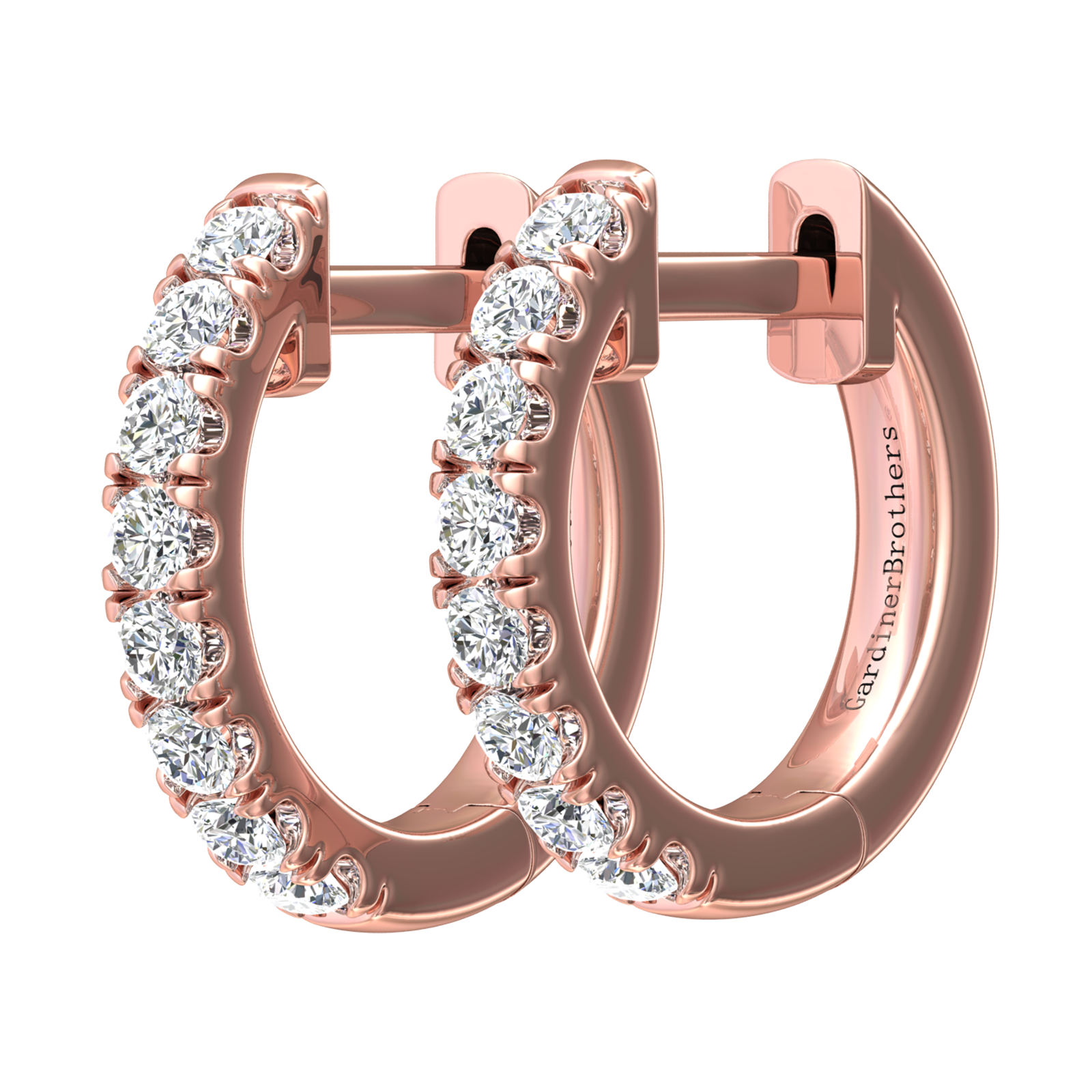Nova diamond set hoop earrings Gardiner Brothers 12mm - 0.29cts Rose Gold