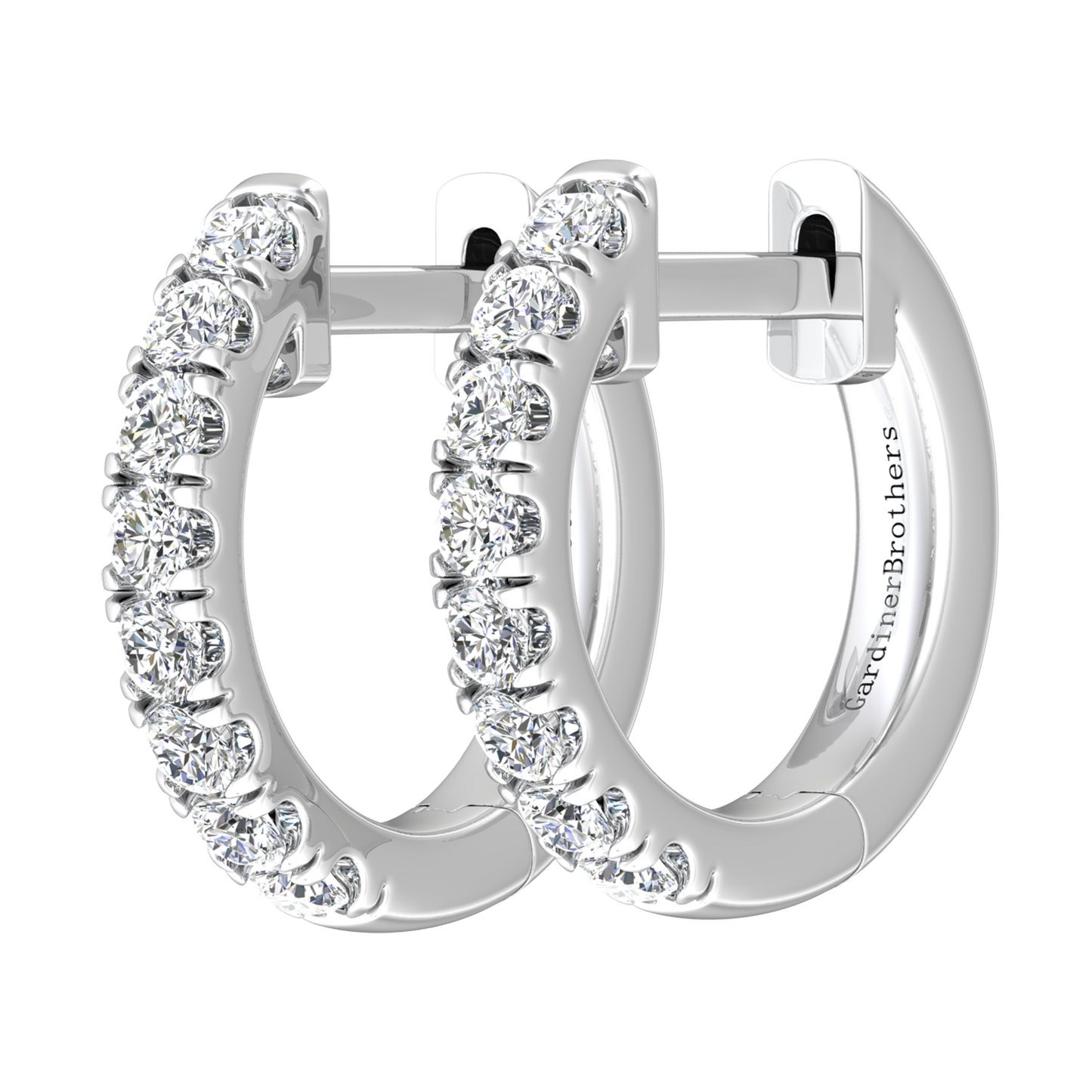 Nova diamond set hoop earrings Gardiner Brothers 12mm - 0.29cts White Gold