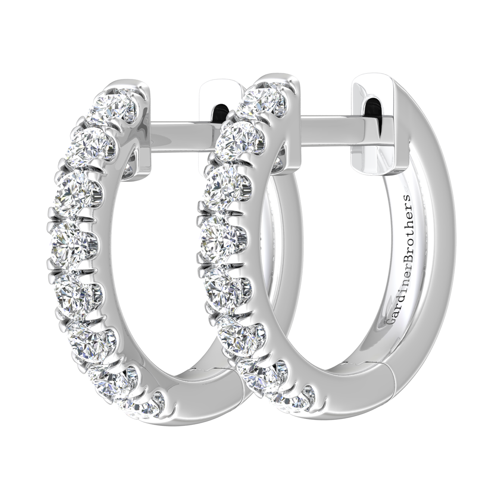 Nova diamond set hoop earrings Gardiner Brothers 12mm - 0.29cts White Gold