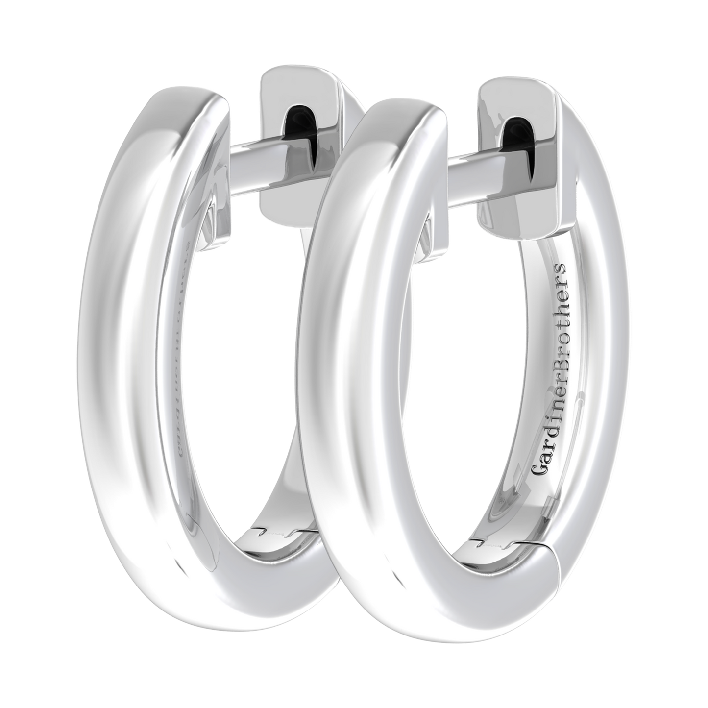 Nova plain hoop earrings Gardiner Brothers 12mm White Gold