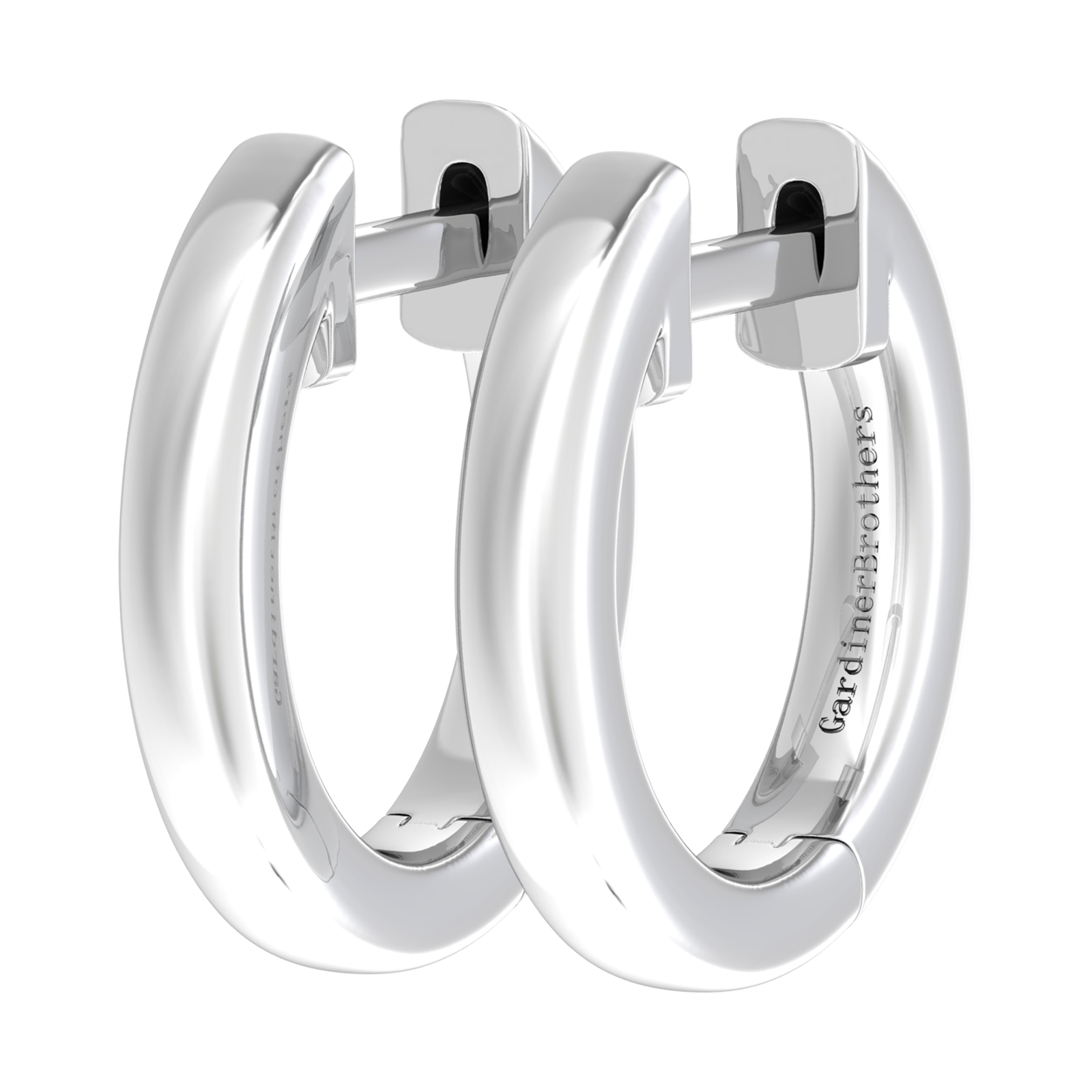 Nova plain hoop earrings Gardiner Brothers 12mm White Gold
