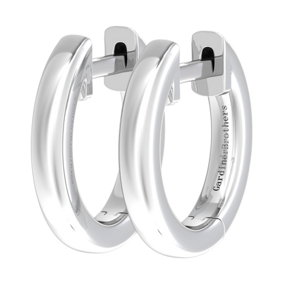 Nova plain hoop earrings Gardiner Brothers 12mm White Gold