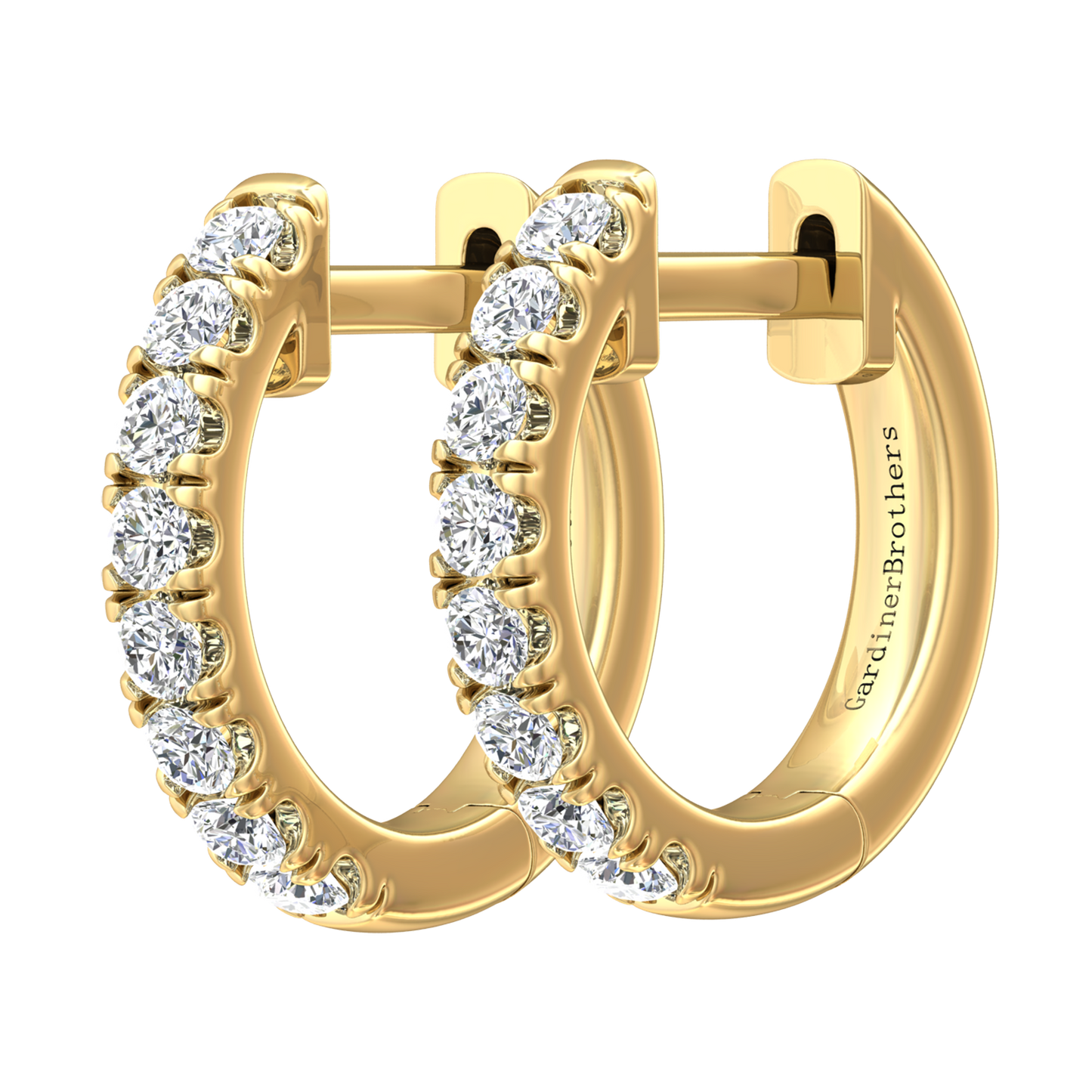 Nova diamond set hoop earrings Gardiner Brothers 12mm - 0.29cts Yellow Gold