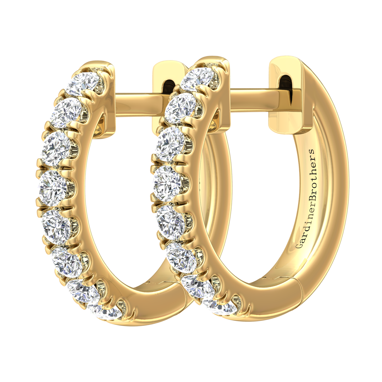 Nova diamond set hoop earrings Gardiner Brothers 12mm - 0.29cts Yellow Gold