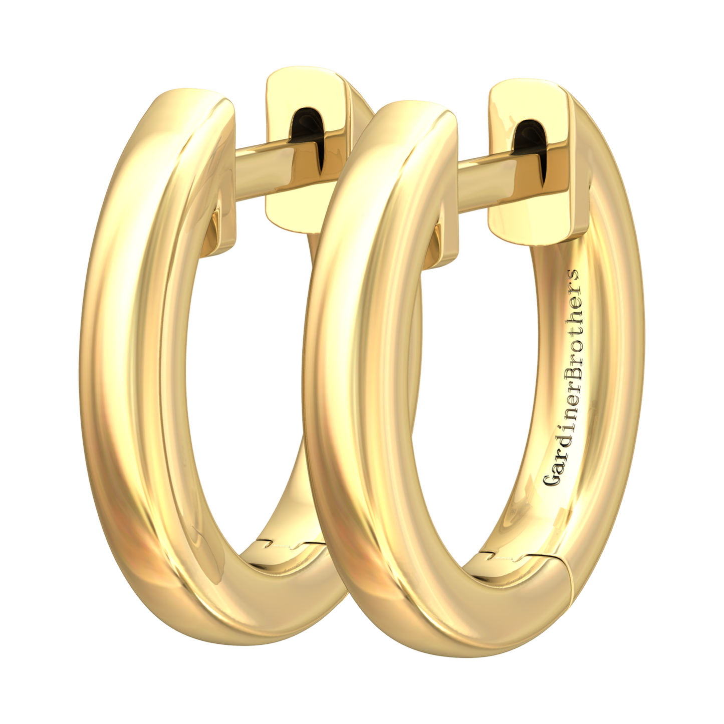 Nova plain hoop earrings Gardiner Brothers 12mm Yellow Gold