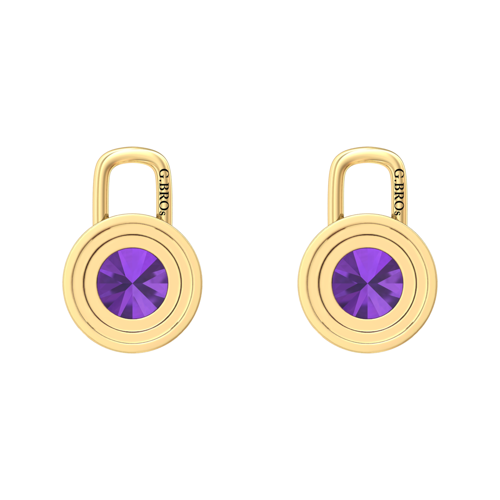 Nova diamond set earring attachments set with a round Amethyst Gardiner Brothers