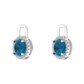 Nova diamond set earrings attachments set with a round London Blue Topaz Gardiner Brothers