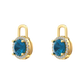Nova diamond set earrings attachments set with a round London Blue Topaz Gardiner Brothers