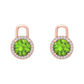 Nova diamond set earrings attachments set with a round Peridot Gardiner Brothers Rose Gold