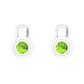 Nova diamond set earrings attachments set with a round Peridot Gardiner Brothers