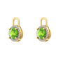 Nova diamond set earrings attachments set with a round Peridot Gardiner Brothers