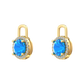 Nova diamond set earrings attachments set with a round Swiss Blue Topaz Gardiner Brothers