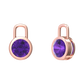 Nova earring attachments in a plain bezel setting with round Amethyst Gardiner Brothers Rose Gold
