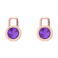 Nova earring attachments in a plain bezel setting with round Amethyst Gardiner Brothers