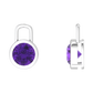 Nova earring attachments in a plain bezel setting with round Amethyst Gardiner Brothers