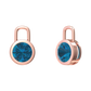 Nova earring attachments in a plain bezel setting with round London Blue Topaz Gardiner Brothers Rose Gold