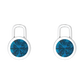 Nova earring attachments in a plain bezel setting with round London Blue Topaz Gardiner Brothers