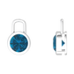 Nova earring attachments in a plain bezel setting with round London Blue Topaz Gardiner Brothers