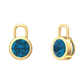 Nova earring attachments in a plain bezel setting with round London Blue Topaz Gardiner Brothers Yellow Gold