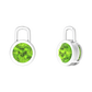 Nova earring attachments in a plain bezel setting with round Peridot Gardiner Brothers