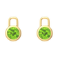 Nova earring attachments in a plain bezel setting with round Peridot Gardiner Brothers Yellow Gold