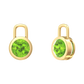 Nova earring attachments in a plain bezel setting with round Peridot Gardiner Brothers