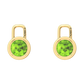 Nova earring attachments in a plain bezel setting with round Peridot Gardiner Brothers