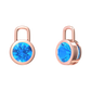 Nova earring attachments in a plain bezel setting with round Swiss Blue Topaz Gardiner Brothers Rose Gold