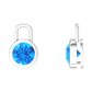 Nova earring attachments in a plain bezel setting with round Swiss Blue Topaz Gardiner Brothers