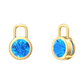 Nova earring attachments in a plain bezel setting with round Swiss Blue Topaz Gardiner Brothers Yellow Gold
