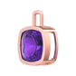 Nova pendant attachment in a plain bezel setting with cushion shaped Amethyst Gardiner Brothers