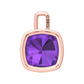 Nova pendant attachment in a plain bezel setting with cushion shaped Amethyst Gardiner Brothers