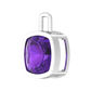 Nova pendant attachment in a plain bezel setting with cushion shaped Amethyst Gardiner Brothers
