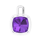 Nova pendant attachment in a plain bezel setting with cushion shaped Amethyst Gardiner Brothers