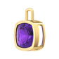 Nova pendant attachment in a plain bezel setting with cushion shaped Amethyst Gardiner Brothers