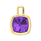 Nova pendant attachment in a plain bezel setting with cushion shaped Amethyst Gardiner Brothers